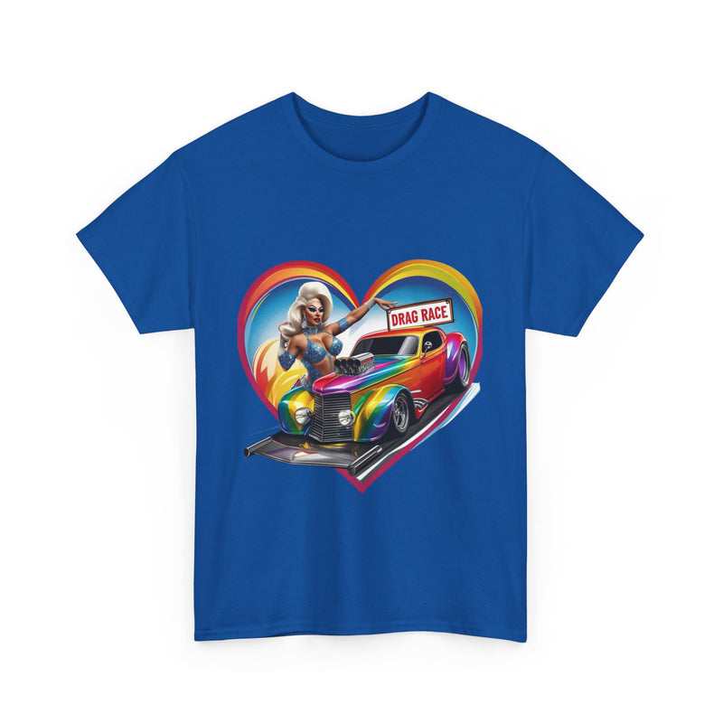 Retro Drag Race Unisex Heavy Cotton Tee, Car Lover Shirt, Vintage Auto Apparel, Gift for Him/Her, Racing Fan Clothes