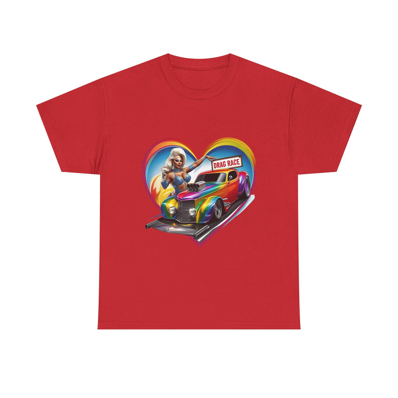 Retro Drag Race Unisex Heavy Cotton Tee, Car Lover Shirt, Vintage Auto Apparel, Gift for Him/Her, Racing Fan Clothes