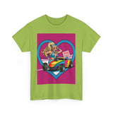 Rainbow Racer Unisex Heavy Cotton Tee | LGBT Pride, Drag Race, Summer Festival, Casual Wear, Gift Idea