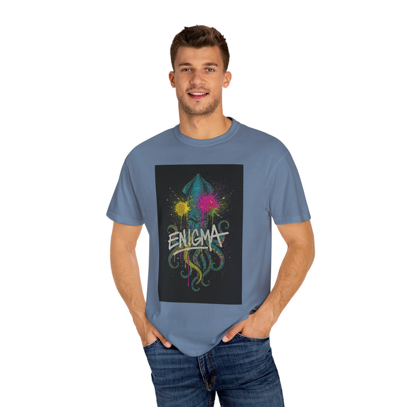 Colorful Enigma Squid Unisex T-Shirt | Vibrant Graphic Tee for Ocean Lovers, Casual Wear, Gift Idea, Festival Attire, Statement Piece