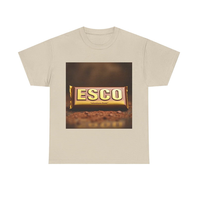 Unisex Cotton Tee with ESCO Design, Casual Graphic Tee, Streetwear Style, Gift for Food Lovers, Ideal for Parties and Celebrations