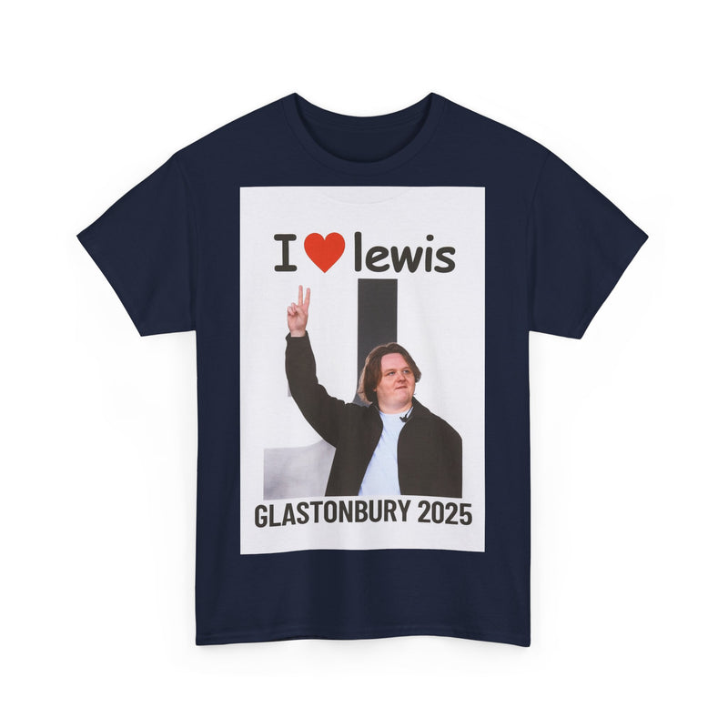 I  Lewis Glastonbury 2025 Unisex Heavy Cotton Tee | Festival Shirt, Concert Apparel, Fan Merchandise, Gift for Music Lovers, Casual Wear