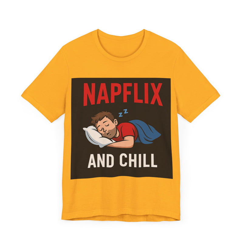 Napflix and Chill Unisex Jersey Tee, Comfortable Lounge T-Shirt, Gift for Nap Lovers, Cozy Sleep Shirt for Relaxation, Perfect for [...]