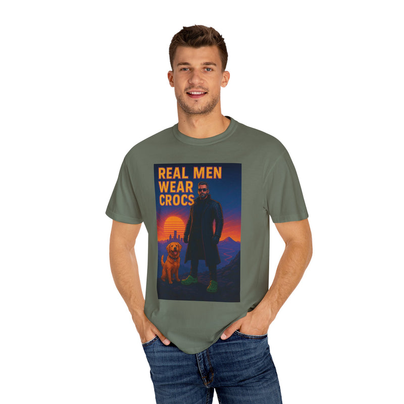 Real Men Wear Crocs T-Shirt, Unisex Casual Tee for Men, Perfect Gift for Dads, Birthdays, and Casual Outings