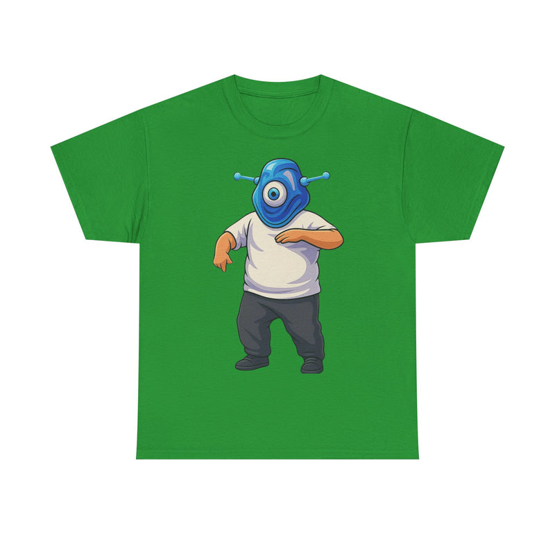 Whimsical Alien Graphic Tee for Casual Wear, Unisex Cotton T-Shirt, Fun Gift for Sci-Fi Lovers, Unique Everyday Wear, Cool Graphic Design