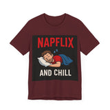 Napflix and Chill Unisex Jersey Tee, Comfortable Lounge T-Shirt, Gift for Nap Lovers, Cozy Sleep Shirt for Relaxation, Perfect for [...]