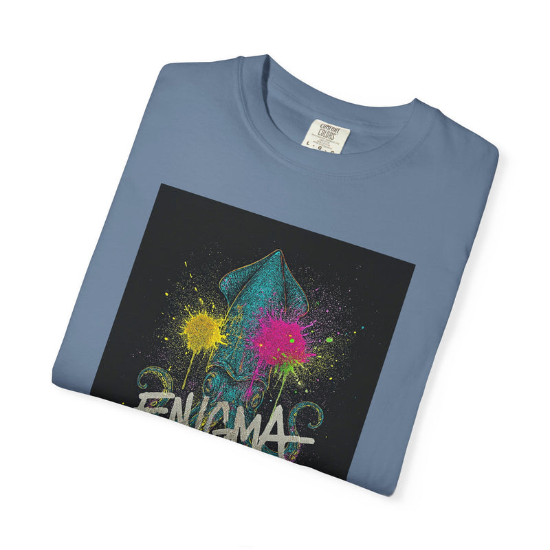 Colorful Enigma Squid Unisex T-Shirt | Vibrant Graphic Tee for Ocean Lovers, Casual Wear, Gift Idea, Festival Attire, Statement Piece