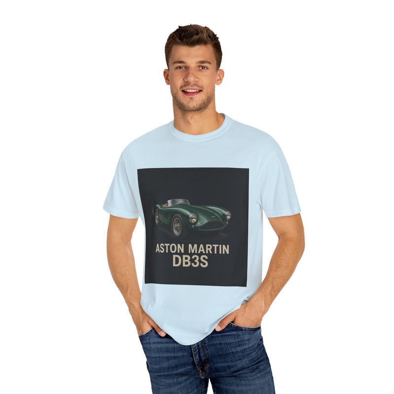 Aston Martin DB3S Unisex Garment-Dyed T-shirt, Car Enthusiast Tee, Vintage Auto Apparel, Perfect Gift for Him, Birthday or Christmas