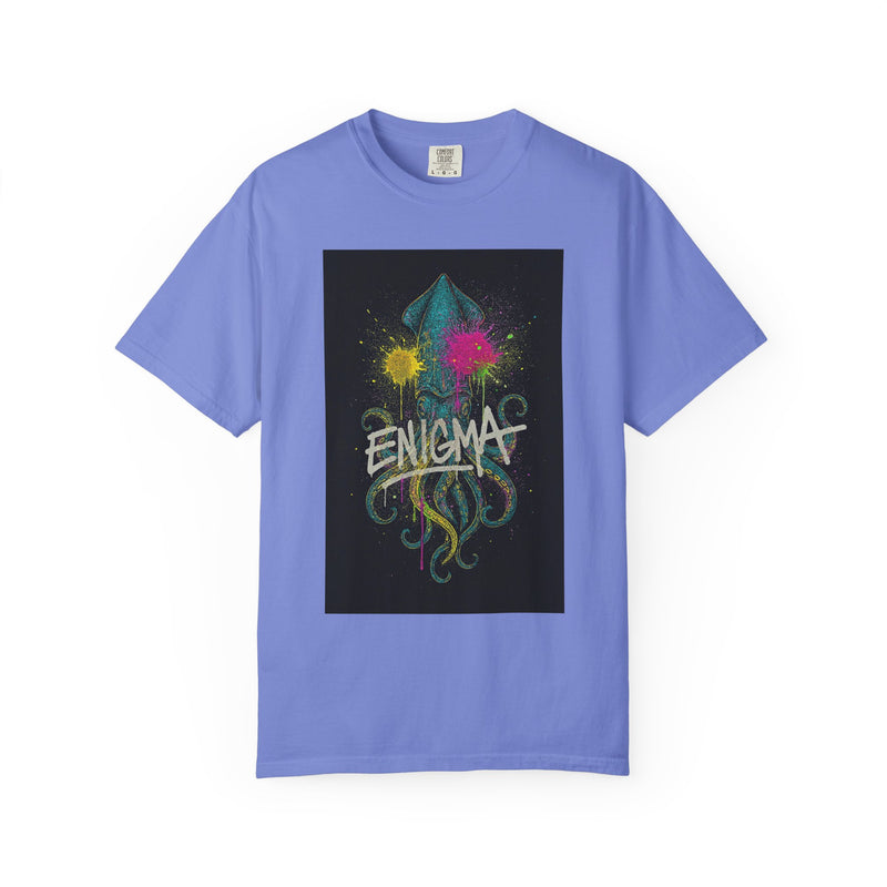 Colorful Enigma Squid Unisex T-Shirt | Vibrant Graphic Tee for Ocean Lovers, Casual Wear, Gift Idea, Festival Attire, Statement Piece