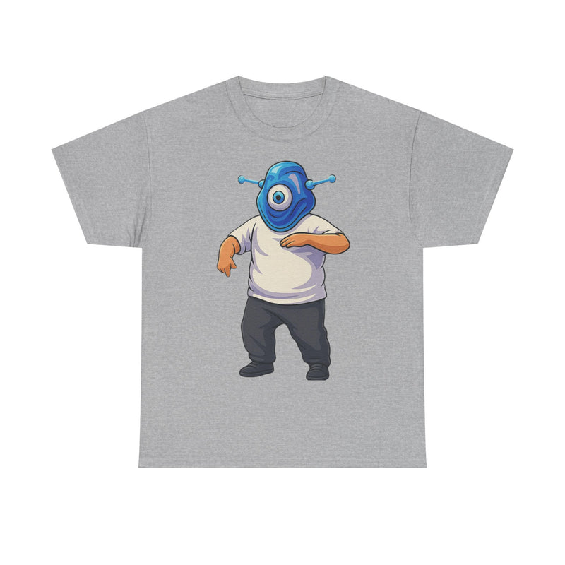 Whimsical Alien Graphic Tee for Casual Wear, Unisex Cotton T-Shirt, Fun Gift for Sci-Fi Lovers, Unique Everyday Wear, Cool Graphic Design
