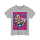 Rainbow Racer Unisex Heavy Cotton Tee | LGBT Pride, Drag Race, Summer Festival, Casual Wear, Gift Idea