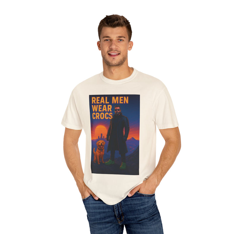 Real Men Wear Crocs T-Shirt, Unisex Casual Tee for Men, Perfect Gift for Dads, Birthdays, and Casual Outings