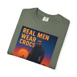 Real Men Wear Crocs T-Shirt, Unisex Casual Tee for Men, Perfect Gift for Dads, Birthdays, and Casual Outings