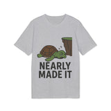 Nearly Made It Unisex T-Shirt - Cute Turtle Design, Funny Graphic Tee, Gift for Creators, Casual Wear, Motivational Apparel