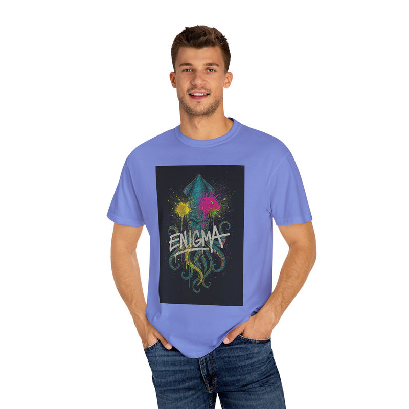 Colorful Enigma Squid Unisex T-Shirt | Vibrant Graphic Tee for Ocean Lovers, Casual Wear, Gift Idea, Festival Attire, Statement Piece