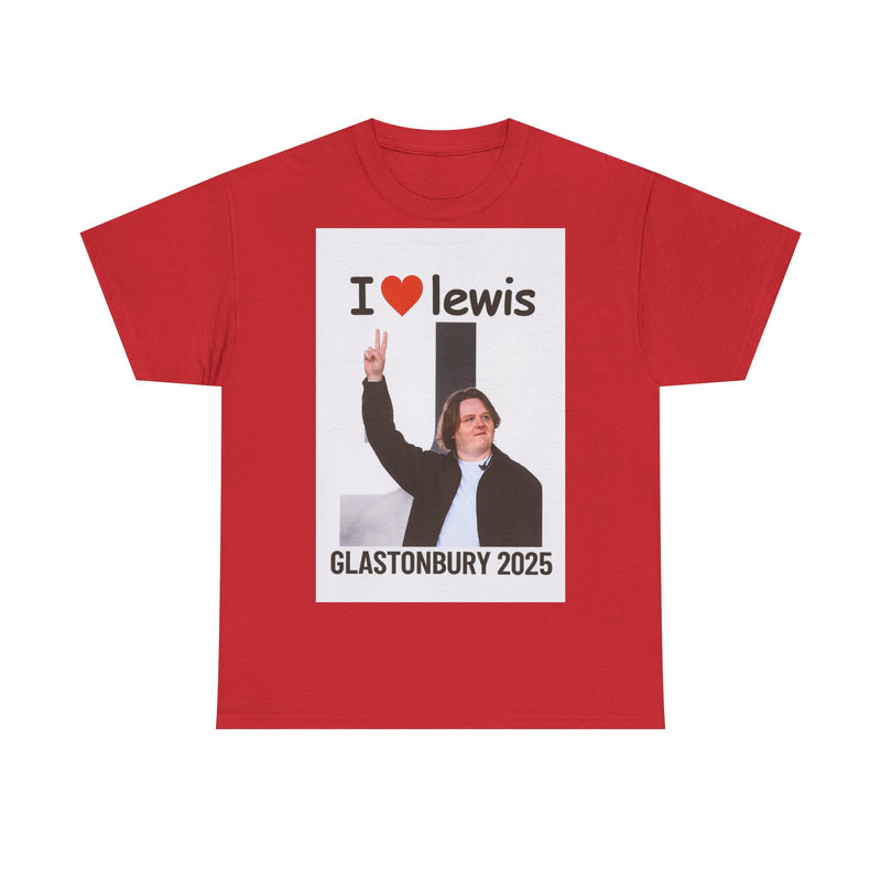 I  Lewis Glastonbury 2025 Unisex Heavy Cotton Tee | Festival Shirt, Concert Apparel, Fan Merchandise, Gift for Music Lovers, Casual Wear