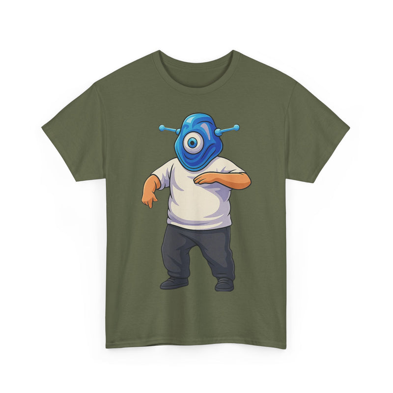 Whimsical Alien Graphic Tee for Casual Wear, Unisex Cotton T-Shirt, Fun Gift for Sci-Fi Lovers, Unique Everyday Wear, Cool Graphic Design