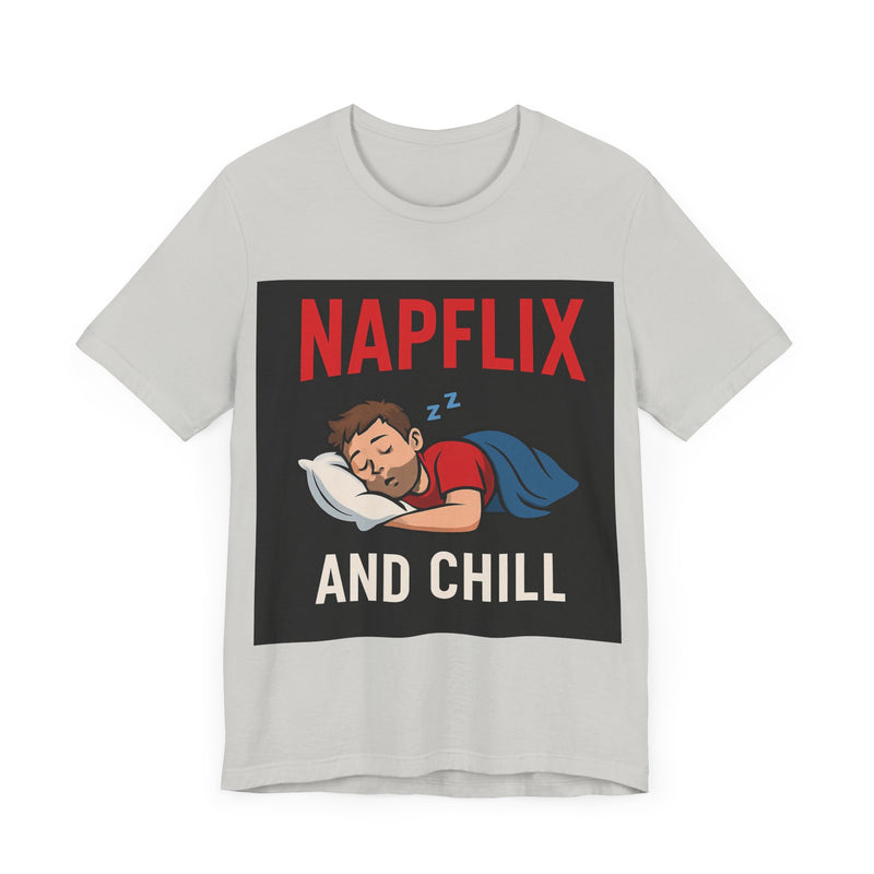 Napflix and Chill Unisex Jersey Tee, Comfortable Lounge T-Shirt, Gift for Nap Lovers, Cozy Sleep Shirt for Relaxation, Perfect for [...]