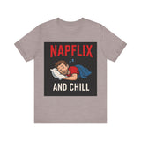 Napflix and Chill Unisex Jersey Tee, Comfortable Lounge T-Shirt, Gift for Nap Lovers, Cozy Sleep Shirt for Relaxation, Perfect for [...]