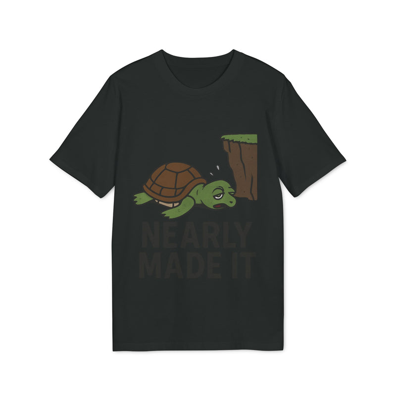 Nearly Made It Unisex T-Shirt - Cute Turtle Design, Funny Graphic Tee, Gift for Creators, Casual Wear, Motivational Apparel