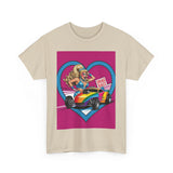 Rainbow Racer Unisex Heavy Cotton Tee | LGBT Pride, Drag Race, Summer Festival, Casual Wear, Gift Idea