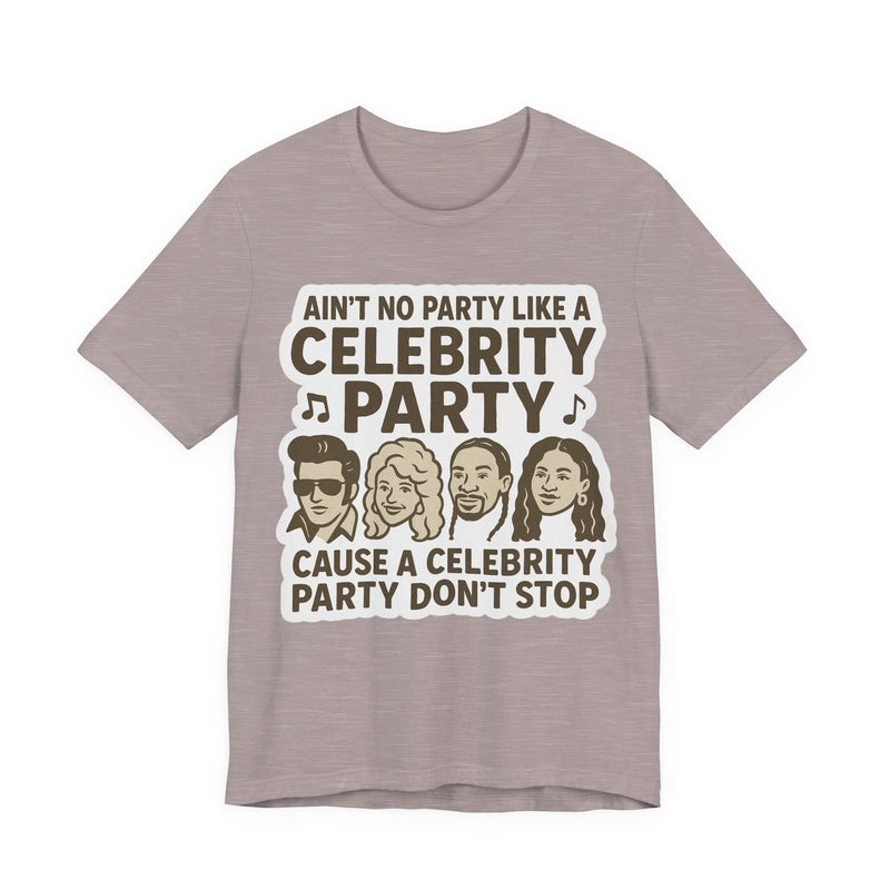 Celebrity Party Unisex Tee – Perfect for Parties, Concerts, Birthdays, Gift for Music Lovers, Trendy Graphic Shirt