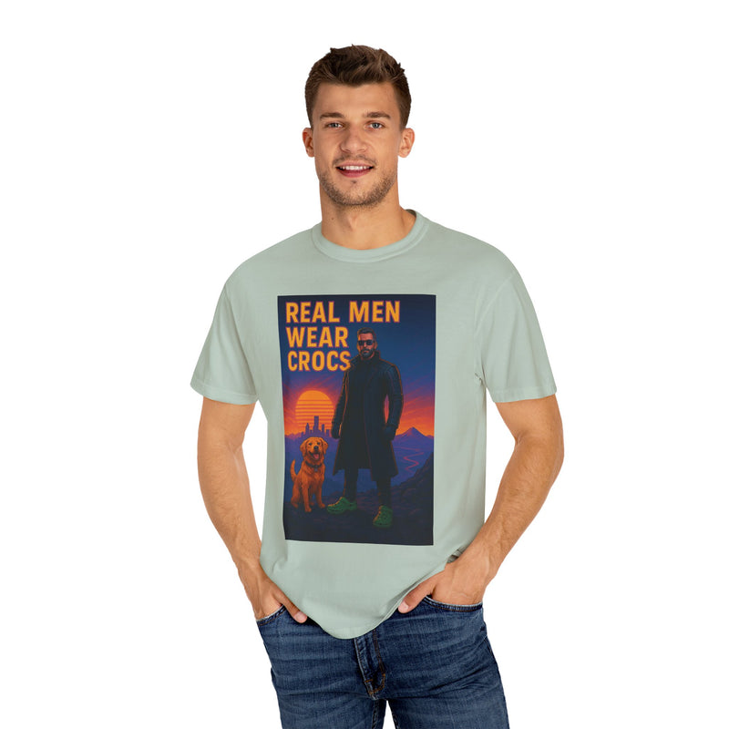 Real Men Wear Crocs T-Shirt, Unisex Casual Tee for Men, Perfect Gift for Dads, Birthdays, and Casual Outings