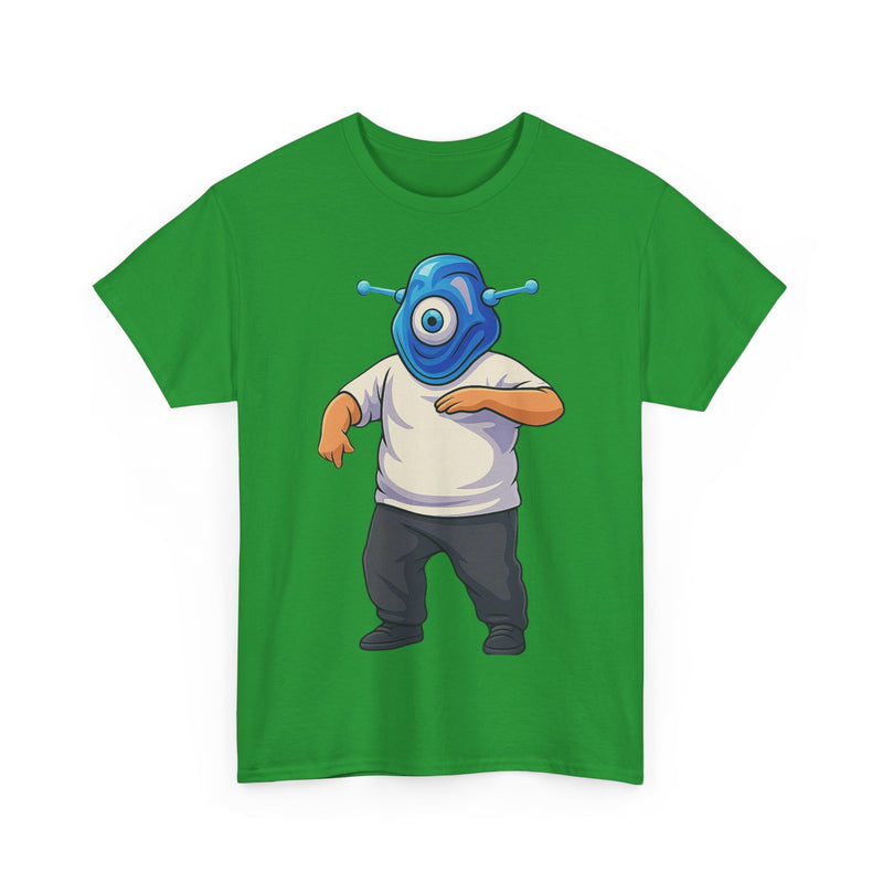 Whimsical Alien Graphic Tee for Casual Wear, Unisex Cotton T-Shirt, Fun Gift for Sci-Fi Lovers, Unique Everyday Wear, Cool Graphic Design