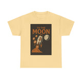 To the Moon Unisex Heavy Cotton Tee, Bitcoin Rocket Tee, Cryptocurrency Gift, Space-Themed Shirt, Fun Graphic T-Shirt