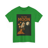 To the Moon Unisex Heavy Cotton Tee, Bitcoin Rocket Tee, Cryptocurrency Gift, Space-Themed Shirt, Fun Graphic T-Shirt