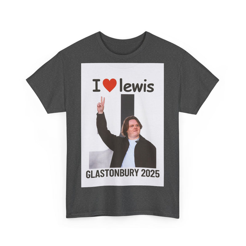 I  Lewis Glastonbury 2025 Unisex Heavy Cotton Tee | Festival Shirt, Concert Apparel, Fan Merchandise, Gift for Music Lovers, Casual Wear