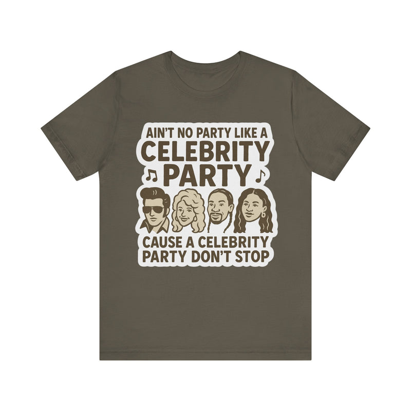 Celebrity Party Unisex Tee – Perfect for Parties, Concerts, Birthdays, Gift for Music Lovers, Trendy Graphic Shirt