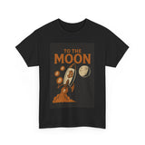 To the Moon Unisex Heavy Cotton Tee, Bitcoin Rocket Tee, Cryptocurrency Gift, Space-Themed Shirt, Fun Graphic T-Shirt