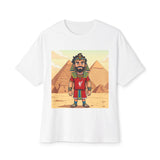 Vintage-Inspired Egyptian Graphic Tee for Adventurers, Unisex Boxy T-Shirt, Retro Travel T-Shirt, Festival Shirt, Gift for Gamers