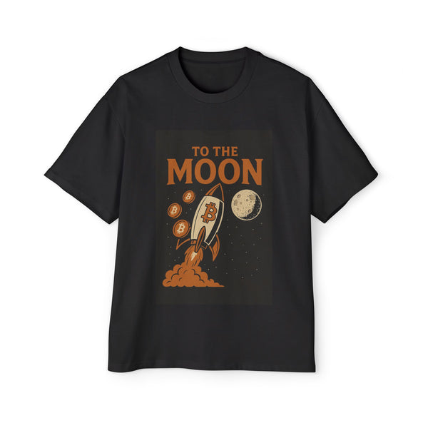 Men's Oversized Tee - "To The Moon" Design | Bitcoin Apparel, Crypto Gift, Space-Themed Shirt, Trendy Streetwear, Retro Graphic Tee