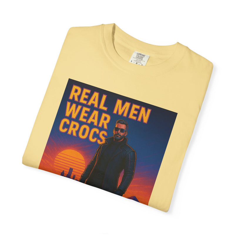 Real Men Wear Crocs T-Shirt, Unisex Casual Tee for Men, Perfect Gift for Dads, Birthdays, and Casual Outings