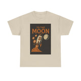 To the Moon Unisex Heavy Cotton Tee, Bitcoin Rocket Tee, Cryptocurrency Gift, Space-Themed Shirt, Fun Graphic T-Shirt