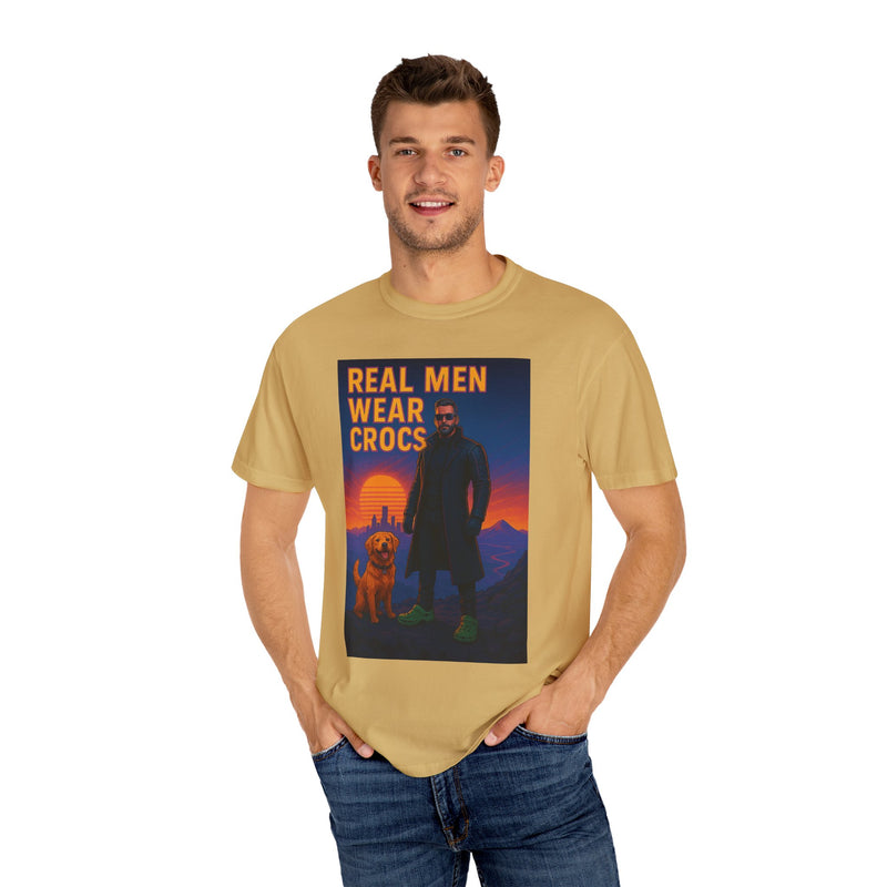 Real Men Wear Crocs T-Shirt, Unisex Casual Tee for Men, Perfect Gift for Dads, Birthdays, and Casual Outings