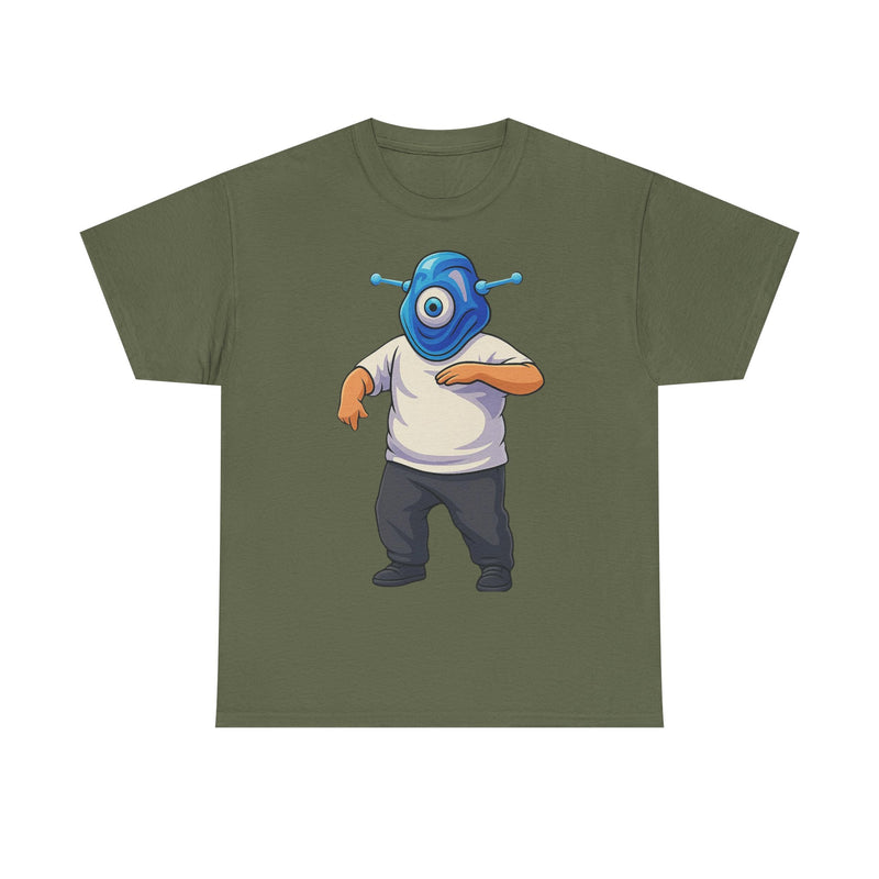 Whimsical Alien Graphic Tee for Casual Wear, Unisex Cotton T-Shirt, Fun Gift for Sci-Fi Lovers, Unique Everyday Wear, Cool Graphic Design
