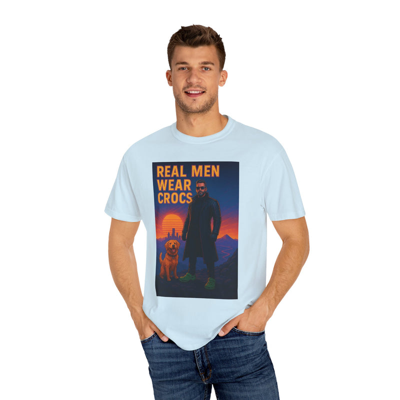 Real Men Wear Crocs T-Shirt, Unisex Casual Tee for Men, Perfect Gift for Dads, Birthdays, and Casual Outings