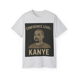 Confidence Level Kanye Tee, Funny Graphic T-Shirt, Hip Hop Style Shirt, Gift for Music Lovers, Casual Everyday Wear