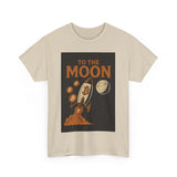 To the Moon Unisex Heavy Cotton Tee, Bitcoin Rocket Tee, Cryptocurrency Gift, Space-Themed Shirt, Fun Graphic T-Shirt