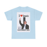 I  Lewis Glastonbury 2025 Unisex Heavy Cotton Tee | Festival Shirt, Concert Apparel, Fan Merchandise, Gift for Music Lovers, Casual Wear