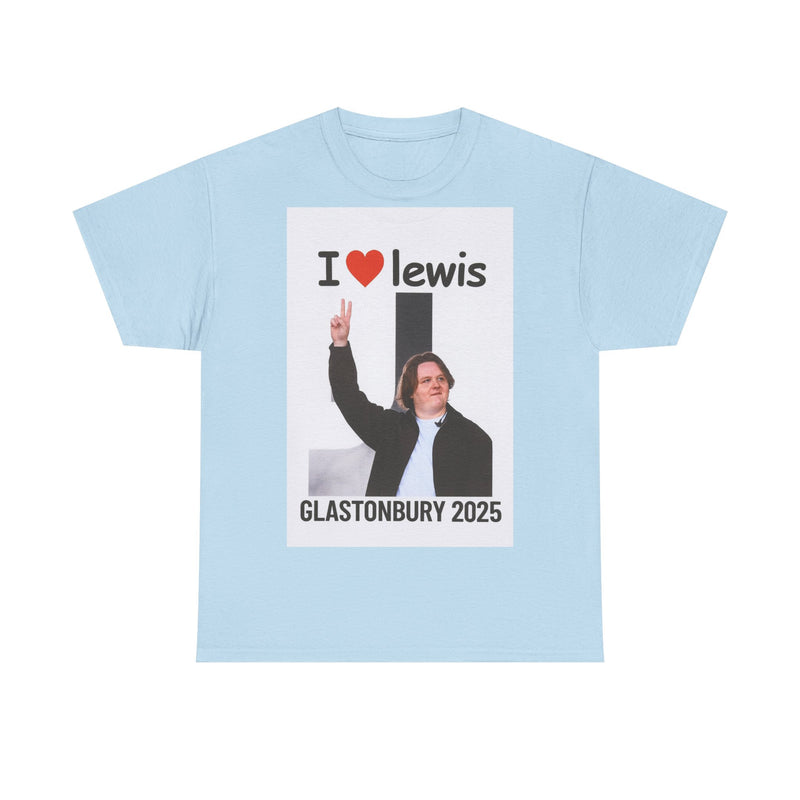 I  Lewis Glastonbury 2025 Unisex Heavy Cotton Tee | Festival Shirt, Concert Apparel, Fan Merchandise, Gift for Music Lovers, Casual Wear