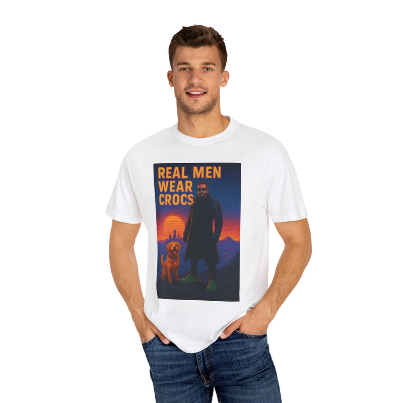 Real Men Wear Crocs T-Shirt, Unisex Casual Tee for Men, Perfect Gift for Dads, Birthdays, and Casual Outings