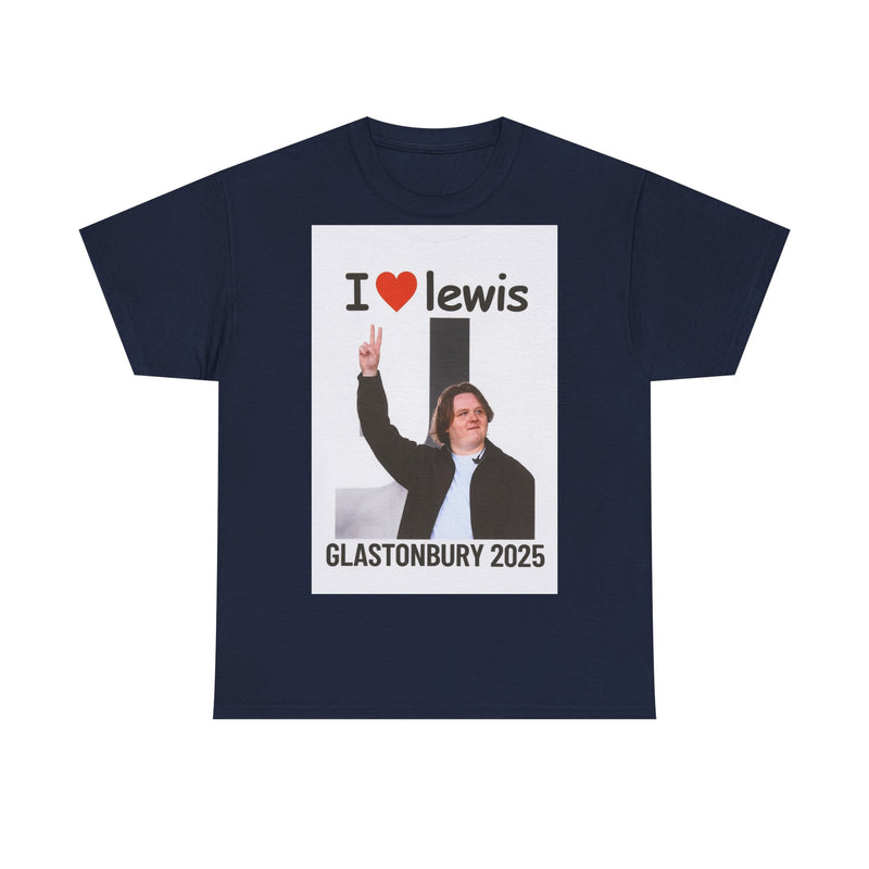 I  Lewis Glastonbury 2025 Unisex Heavy Cotton Tee | Festival Shirt, Concert Apparel, Fan Merchandise, Gift for Music Lovers, Casual Wear
