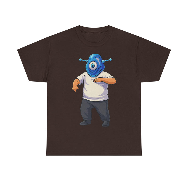 Whimsical Alien Graphic Tee for Casual Wear, Unisex Cotton T-Shirt, Fun Gift for Sci-Fi Lovers, Unique Everyday Wear, Cool Graphic Design