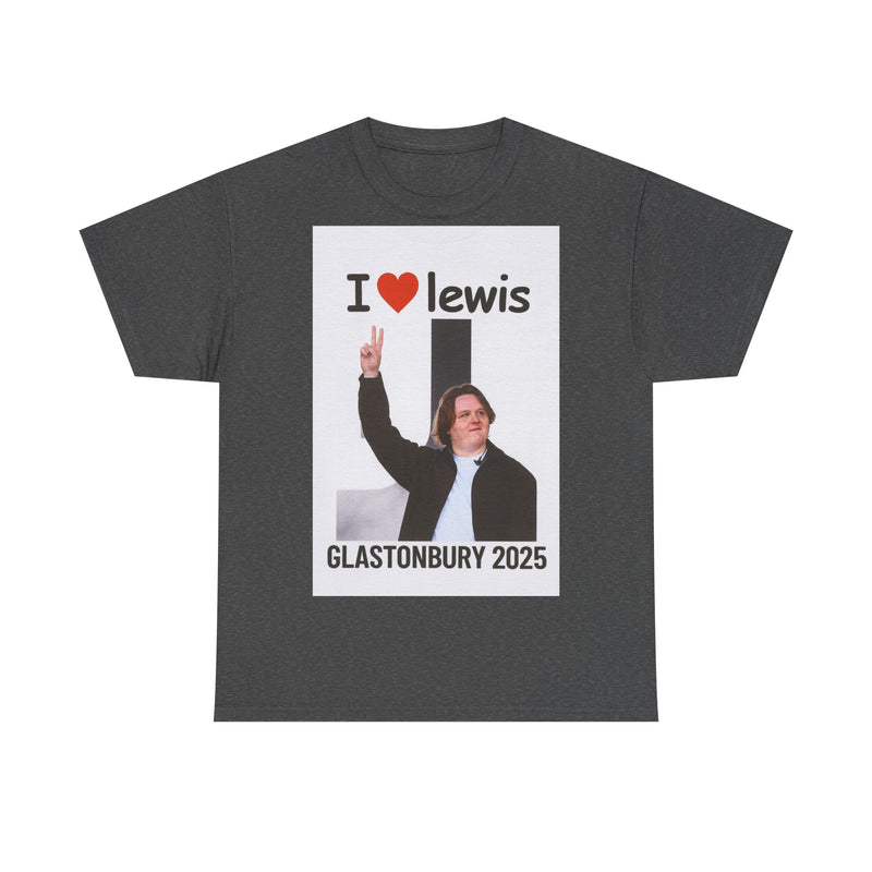 I  Lewis Glastonbury 2025 Unisex Heavy Cotton Tee | Festival Shirt, Concert Apparel, Fan Merchandise, Gift for Music Lovers, Casual Wear