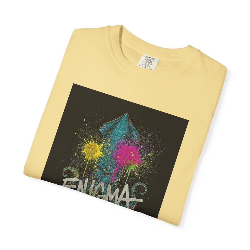 Colorful Enigma Squid Unisex T-Shirt | Vibrant Graphic Tee for Ocean Lovers, Casual Wear, Gift Idea, Festival Attire, Statement Piece