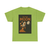 To the Moon Unisex Heavy Cotton Tee, Bitcoin Rocket Tee, Cryptocurrency Gift, Space-Themed Shirt, Fun Graphic T-Shirt
